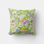 カラフルな野生の花の花柄 クッション (正面)