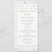 カラフルな野生の花の草原の花の結婚式のプログラム (裏面)