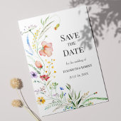 カラフルな野生の花の草原 Save the Date カード