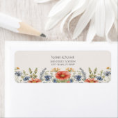 カラフルな野生の花の返送先ラベル ラベル (インサイチュ)