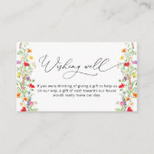 カラフルな野生の花の願い井戸 ブライダルシャワー エンクロージャーカード (正面)