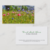 カラフルな野生の花分野の名刺 名刺 (正面/裏面)