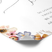 カラフルな野生の花園のキャンドルが燃える看板 ポスター (角)