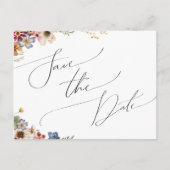 カラフルな野生の花園のSave the Date ポストカード (正面)