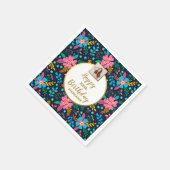 カラフルな野生の花　あらゆる年齢　カスタム写真　誕生日 スタンダードカクテルナプキン (角)