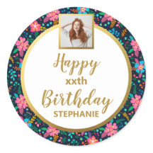 カラフルな野生の花、オリジナル写真、ハッピーバースデー