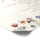 カラフルな野生の花 | ベージュのシグネチャードリンクサイン ポスター (角)