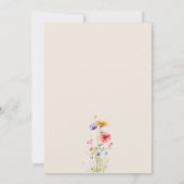 カラフルな野生の花 ベージュの結婚式のリハーサルディナー 招待状 (裏面)