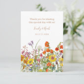 カラフルな野生の花 国のウェディング サンクス サンキューカード (スタンド正面)