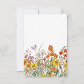 カラフルな野生の花 国のウェディング サンクス サンキューカード (裏面)