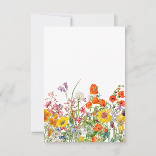カラフルな野生の花 国のウェディング サンクス サンキューカード (裏面)
