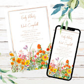 カラフルな野生の花 国の花のウェディング 招待状
