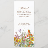 カラフルな野生の花 国 65歳の誕生日 メニュー (正面)