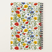 カラフルな野生の花 美しい花のデザイン オーダーメイド ノートブック (裏面)