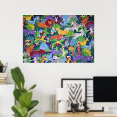 カラフルな野生生物 ポスター (ホームオフィス)