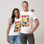 カラフルな野菜と果物 ビブラントヘルシーな食品 Tシャツ (ユニセックス)