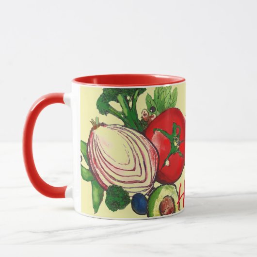 カラフルな野菜のアートマグ マグカップ (左)