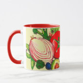 カラフルな野菜のアート マグカップ (左)