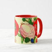 カラフルな野菜のアート マグカップ (正面右)