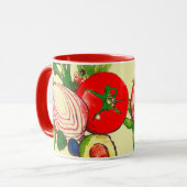カラフルな野菜のアート マグカップ (正面左)