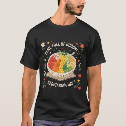 カラフルな野菜の恵みのボウル Tシャツ (正面)