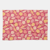 カラフルな野菜パターン キッチンタオル (横)