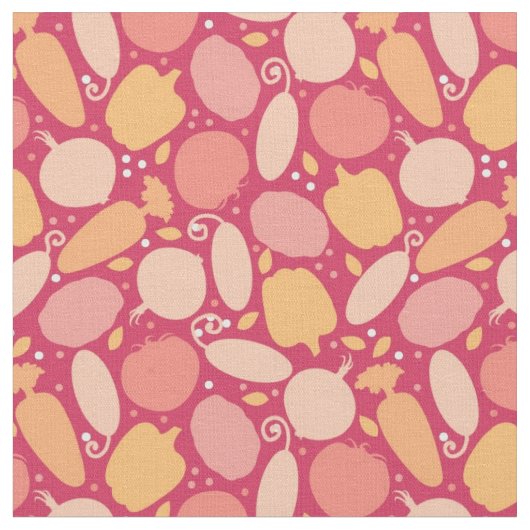 カラフルな野菜パターン ファブリック (クローズアップ)