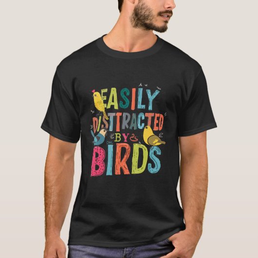 カラフルな野鳥観察に夢中 Tシャツ (正面)