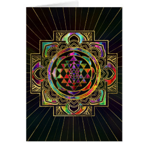 カラフルな金ゴールドはSri Yantra Sriのチャクラを組み立てました
