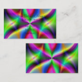 カラフルな金属フラクタルの光沢 名刺 (正面/裏面)