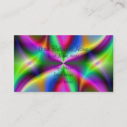 カラフルな金属フラクタルの光沢 名刺 (正面)