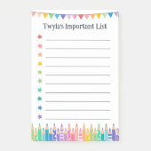 カラフルな鉛筆と星の大切なやることリスト ポストイット (正面)