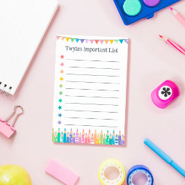 カラフルな鉛筆と星の大切なやることリスト ポストイット