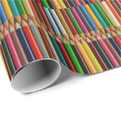 カラフルな鉛筆のクレヨンのプリントの包装紙 ラッピングペーパー (ロールコーナー)