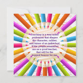 カラフルな鉛筆教師の退職パーティー 招待状 (裏面)