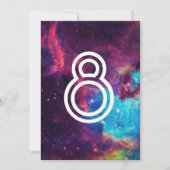 カラフルな銀河のウェディングテーブルナンバー 招待状 (正面)