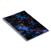 カラフルな銀河、星、惑星が夜に ノートブック (右側)