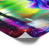 カラフルな雨の中の散歩 ポスター (角)