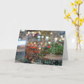 カラフルな雨-挨拶状 カード (黄色い花)