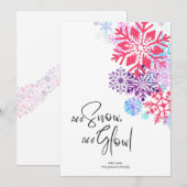 カラフルな雪の結晶のクリスマス チェア ホリデー カード (正面/裏面)