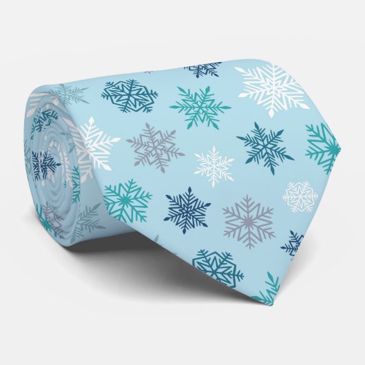 カラフルな雪の結晶の模様 - 冬のクリスマス ネクタイ (ロール)