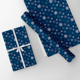 カラフルな雪の結晶の模様 - 冬 クリスマス ラッピングペーパー