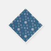 カラフルな雪の結晶柄 - 冬のクリスマス スタンダードカクテルナプキン (角)