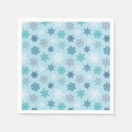 カラフルな雪の結晶柄 - 冬のクリスマス スタンダードカクテルナプキン