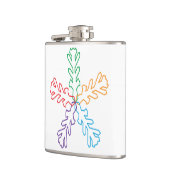 カラフルな雪片のフラスコ フラスク (左)