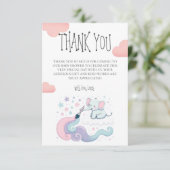 カラフルな雲の上のスター エレファント ベイビー シャワー サンキューカード (スタンド正面)