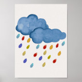カラフルな雲の子供部屋ポスター 保育園プリント ポスター (正面)