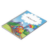 カラフルな電車の子供用ノートブック - 鉄道漫画カバー ノートブック (左側)