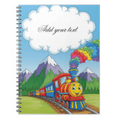 カラフルな電車の子供用ノートブック - 鉄道漫画カバー ノートブック (正面)