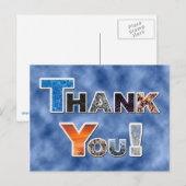 カラフルな青い感謝のポストカード ポストカード (正面/裏面)